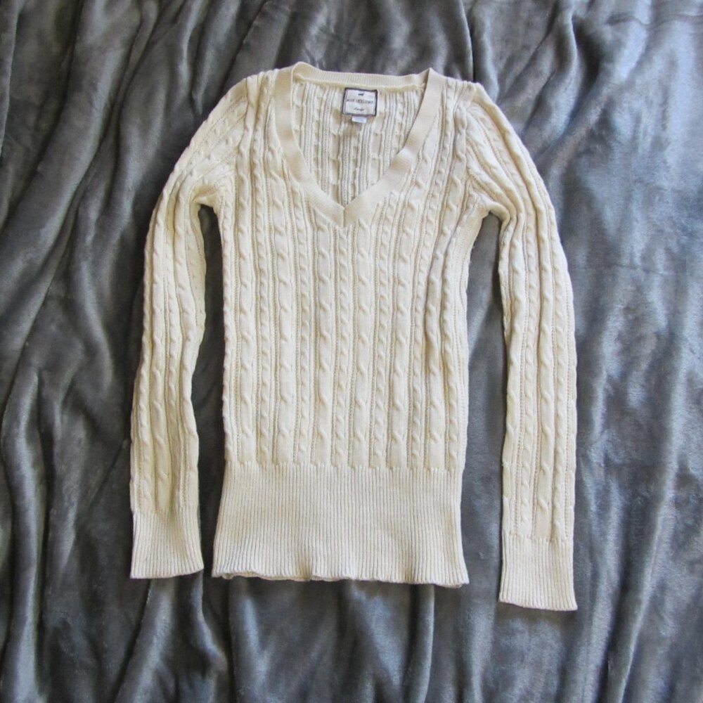 3 for $36 - poof excellence size large stretchy cream sweater (CL378)